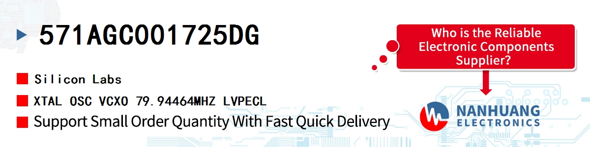 571AGC001725DG Silicon Labs XTAL OSC VCXO 79.94464MHZ LVPECL
