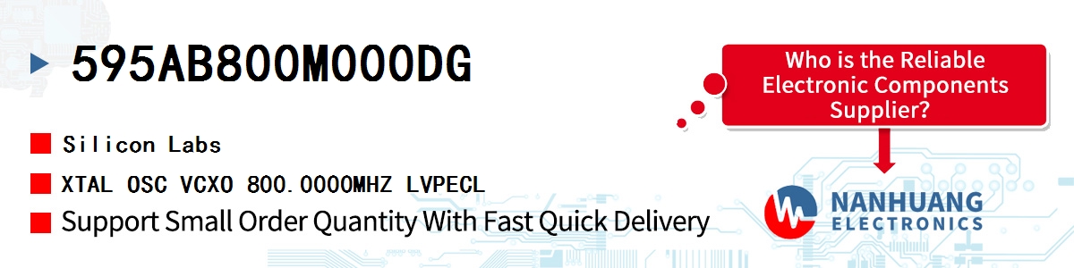 595AB800M000DG Silicon Labs XTAL OSC VCXO 800.0000MHZ LVPECL