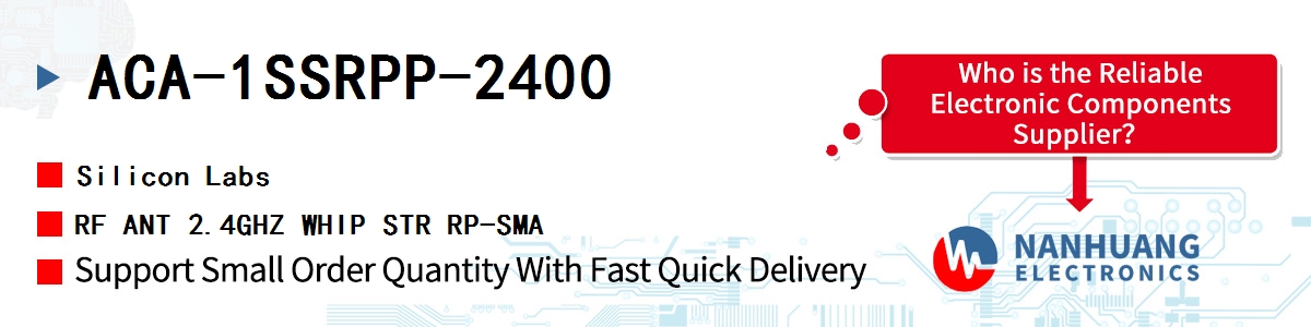 ACA-1SSRPP-2400 Silicon Labs RF ANT 2.4GHZ WHIP STR RP-SMA