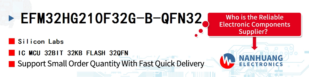 EFM32HG210F32G-B-QFN32 Silicon Labs IC MCU 32BIT 32KB FLASH 32QFN