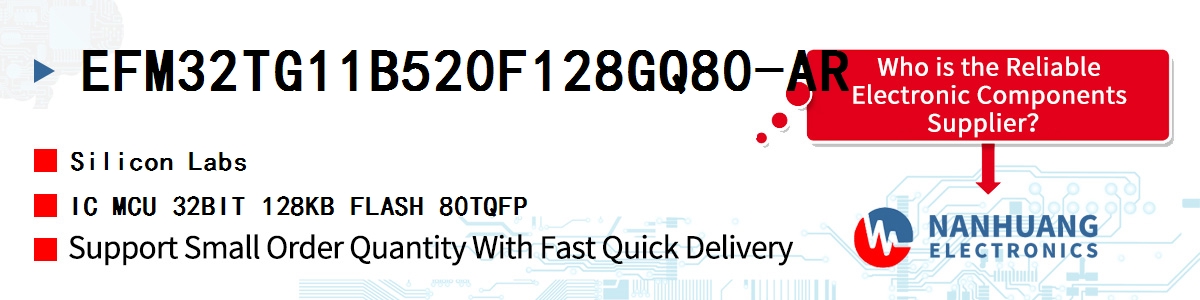 EFM32TG11B520F128GQ80-AR Silicon Labs IC MCU 32BIT 128KB FLASH 80TQFP