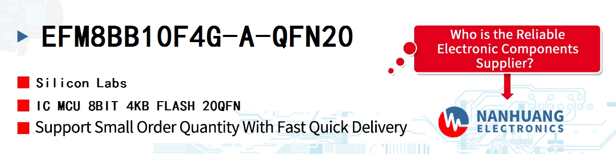 EFM8BB10F4G-A-QFN20 Silicon Labs IC MCU 8BIT 4KB FLASH 20QFN
