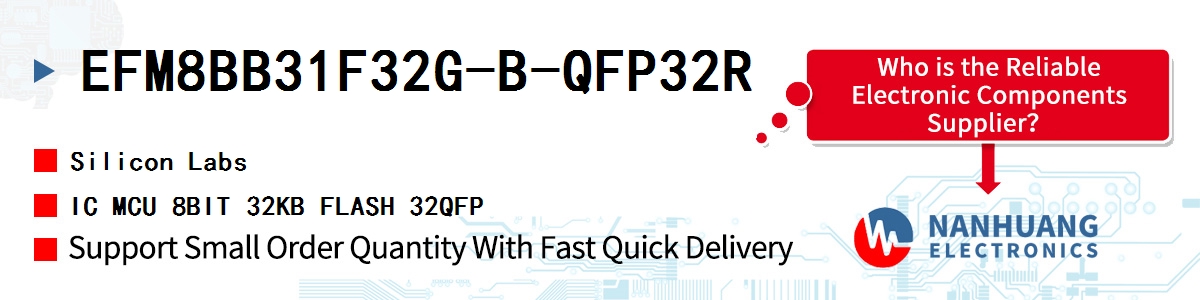 EFM8BB31F32G-B-QFP32R Silicon Labs IC MCU 8BIT 32KB FLASH 32QFP