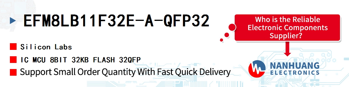 EFM8LB11F32E-A-QFP32 Silicon Labs IC MCU 8BIT 32KB FLASH 32QFP