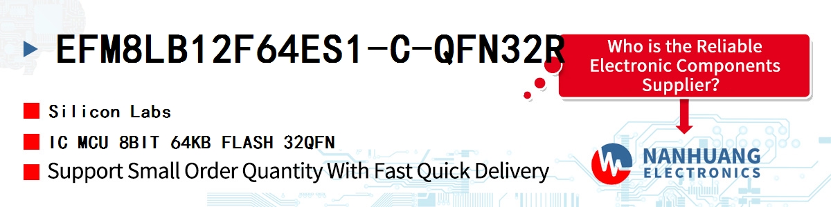 EFM8LB12F64ES1-C-QFN32R Silicon Labs IC MCU 8BIT 64KB FLASH 32QFN