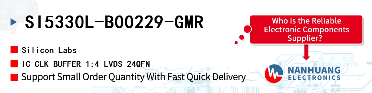 SI5330L-B00229-GMR Silicon Labs IC CLK BUFFER 1:4 LVDS 24QFN