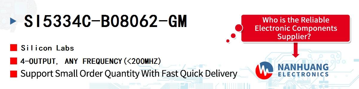 SI5334C-B08062-GM Silicon Labs 4-OUTPUT, ANY FREQUENCY(<200MHZ)