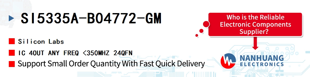 SI5335A-B04772-GM Silicon Labs IC 4OUT ANY FREQ <350MHZ 24QFN