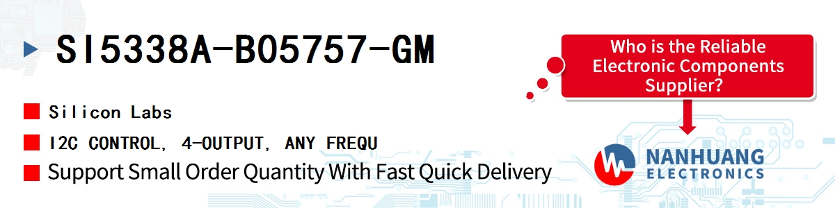 SI5338A-B05757-GM Silicon Labs I2C CONTROL, 4-OUTPUT, ANY FREQU